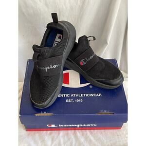 Champion Legacy A Lo Shoes Sneakers Men’s 8 W/Box Black Slip On Activewear